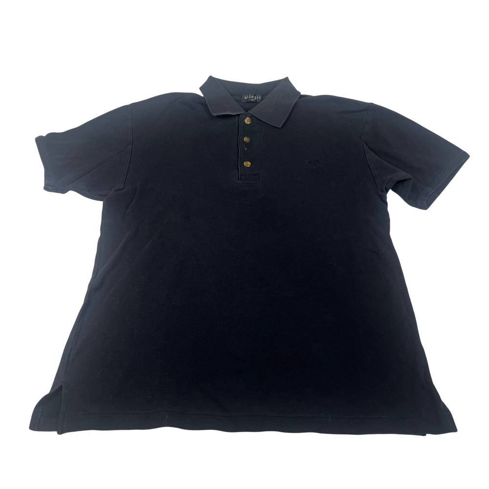 Allegri Italy Mens Navy Blue Pique Cotton Short Sleeve Polo Shirt Size Large